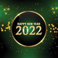felice anno nuovo 2022 disegno di sfondo verde. vettore