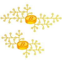 moneta di criptovaluta bitcoin. icona dei soldi in stile isometrico. concetto di business, finanza e sistema di pagamento online su Internet. illustrazione vettoriale segno su sfondo bianco.