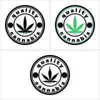 set di immagini del logo della foglia di cannabis vettore