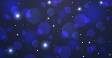 astratto sfondo blu bokeh con cerchi sfocati e glitter. elemento decorativo per le vacanze di natale e capodanno, biglietti di auguri, banner web, poster - vector