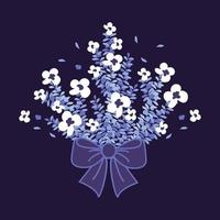 fiocco con un mazzo di fiori. illustrazione vettoriale per banner, cartoline, decorazioni web per la giornata internazionale della donna