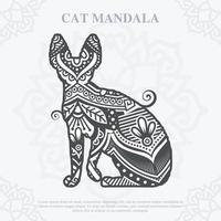 gatto mandala line art style. boho gatti svg. vettore eps 10