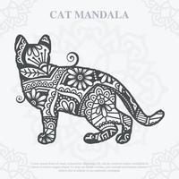 gatto mandala line art style. boho gatti svg. vettore eps 10