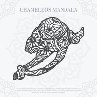 mandala camaleonte. elementi in stile boho. animali disegnati in stile boho. illustrazione vettoriale. vettore