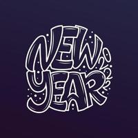 anno nuovo 2022 doodle disegnato a mano tipografia illustrazione vettoriale per banner flyer e biglietto di auguri