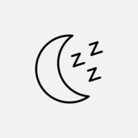 luna, notte, chiaro di luna, icona della linea di mezzanotte, vettore, illustrazione, modello di logo. adatto a molti scopi. vettore