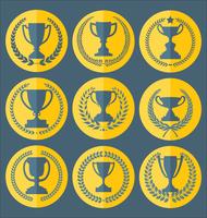 Collezione di badge e contrassegni di trofei e premi vettore