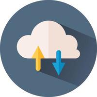 icona del cloud computing, logo dettagliato del cloud computing ombreggiato vettore