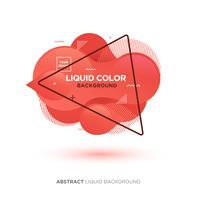 Banner di colore corallo vivente astratto liquido con cornice triangolare e logo di posizionamento del marchio vettore