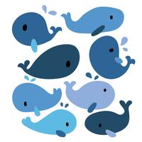 disegno della collezione di vettore di balene