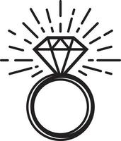 anello di diamanti stile piatto vettore