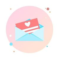 E-mail isometrica 3D nell'icona del cerchio. pittogramma busta aperta. simbolo della posta d'amore, e-mail e messaggistica, campagna di e-mail marketing per la progettazione di siti Web, applicazione mobile, interfaccia utente. vettore