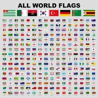 tutte le bandiere dei paesi del mondo vettore