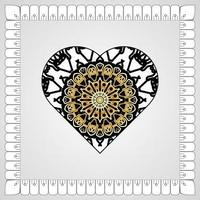 motivo circolare a forma di mandala con fiore per la decorazione del tatuaggio mandala all'henné vettore