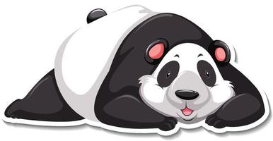 adesivo personaggio dei cartoni animati sdraiato orso panda vettore