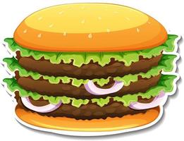 megabite hamburger in stile cartone animato vettore