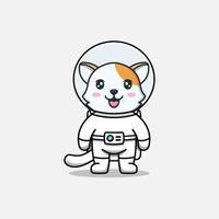 simpatico gatto che indossa una tuta da astronauta vettore