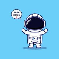 simpatico astronauta che offre un abbraccio gratuito vettore