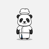 simpatico panda che indossa l'uniforme da chef vettore