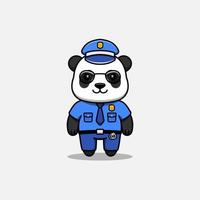 simpatico panda che indossa l'uniforme della polizia vettore
