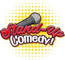 stand up comedy banner con microfono vettore