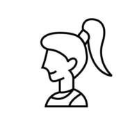 icona di donna con i capelli a coda di cavallo vettore