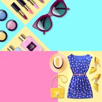 Banner di abbigliamento donna vettore