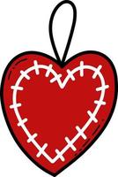 Doodle colorato a forma di cuore giocattolo a maglia illustrazione vettoriale. giocattolo regalo carino romantico. forma d'amore. vettore