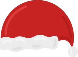 illustrazione isolata di vettore del cappello di Babbo Natale rosso. elemento di costume di festa di Natale. vestiti tradizionali.