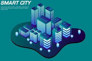 città futura isometrica. concetto di settore immobiliare e delle costruzioni vettore