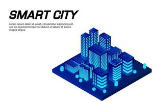 città futura isometrica. concetto di settore immobiliare e delle costruzioni vettore