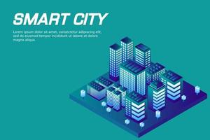 città futura isometrica. concetto di settore immobiliare e delle costruzioni vettore