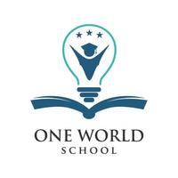 un logo della scuola di una parola vettore