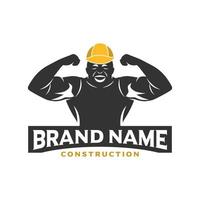 design del logo dei lavoratori edili vettore