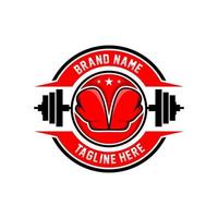 logo dello sport di boxe vettore