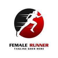 logo del corridore femminile vettore