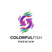 pesce colorato astratto logo design vector