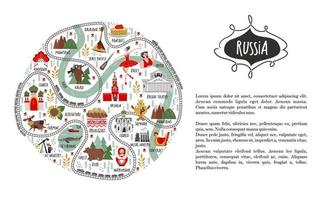 Russia. attrazioni della russia, balletto russo e opera. illustrazione vettoriale. un insieme di elementi per creare il tuo design. vettore
