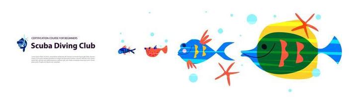 pesce tropicale. vita marina, mondo sottomarino, pesci d'acquario. illustrazione vettoriale su sfondo bianco.