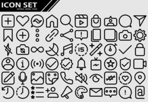 set di icone dell'interfaccia utente moderna vettore