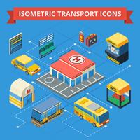 Diagramma di flusso isometrico di trasporto passeggeri vettore