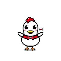disegno di un simpatico personaggio di pollo del fumetto vettoriale