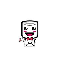 mascotte di design simpatica grafica del personaggio di marshmallow vettore