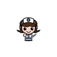 professione di personaggio dei cartoni animati da infermiera carina vettore