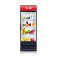 Alimento nell&#39;icona realistica dell&#39;illustrazione del frigorifero vettore