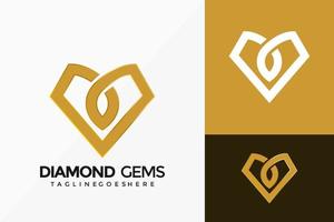 disegno vettoriale logo gioielli con diamanti. emblema astratto, concetto di design, loghi, elemento logotipo per modello.
