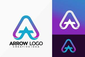 lettera una freccia disegno vettoriale logo aziendale. emblema astratto, concetto di design, loghi, elemento logotipo per modello.