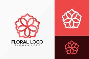 elegante design del logo dell'ornamento floreale. i loghi di idee creative progettano il modello di illustrazione vettoriale