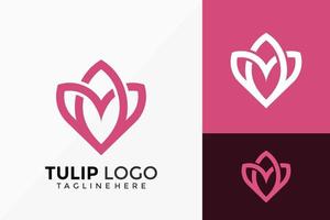 tulipano fiore boutique logo disegno vettoriale. emblema astratto, concetto di design, loghi, elemento logotipo per modello. vettore