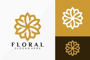 disegno vettoriale di loto floreale logo geometrico. emblema astratto, concetto di design, loghi, elemento logotipo per modello.